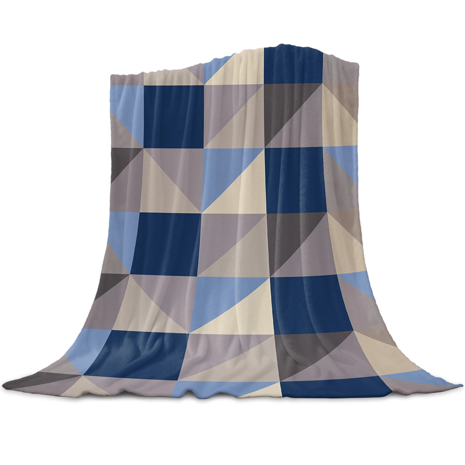 

Geometric Triangle Flannel Blanket for Sofa Microfiber Throw Bedspread Blanket Cover for Bed