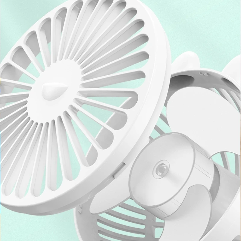 

D0JE Mini Desk Fan Puppy-like Style Quiet Table Fan 4 Speeds Rechargeable for Office