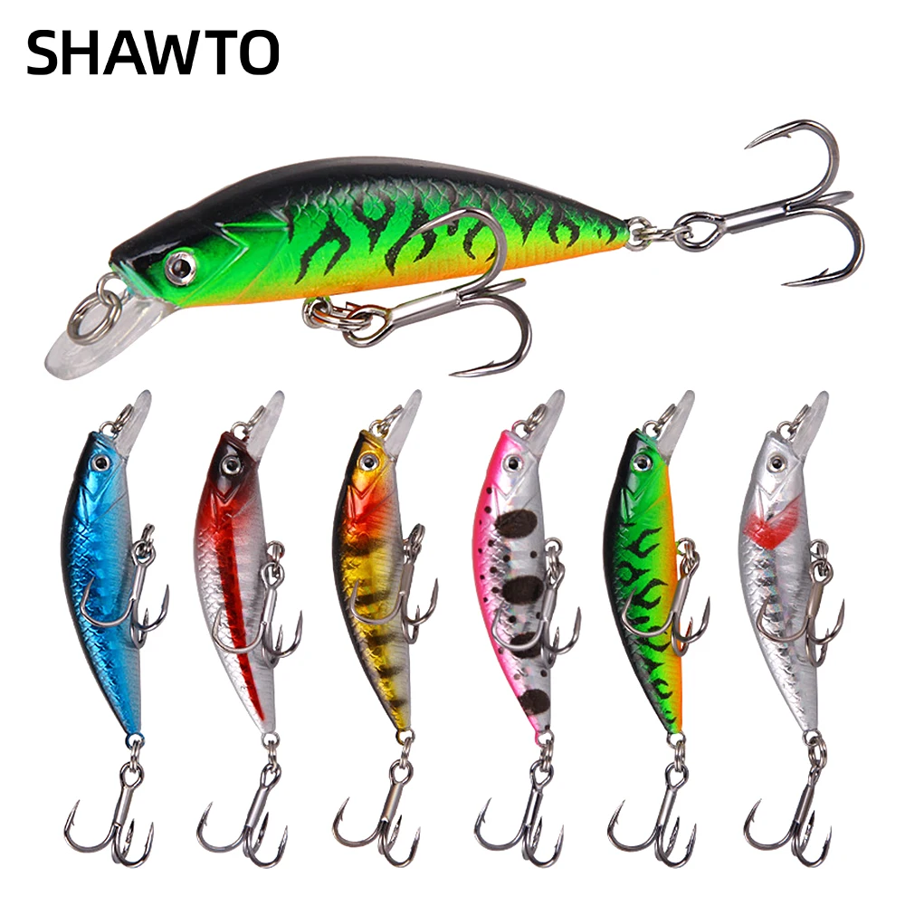 SHAWTO рыболовные приманки 1 шт. Minnow 6 7 г 60 мм погружающаяся глубина вобблинг