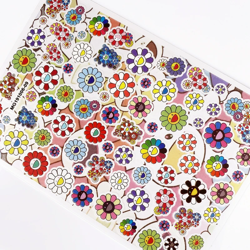 3D Happy Flower Nail Sticker Sunflower Decals Colorful Pattern Manicure Salon Acrylic Art Decorations Tool | Красота и здоровье