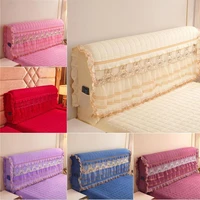 double sided soft quilted headboard cover all inclusive thick cotton lace side headboard cover solid color pink bed back cover