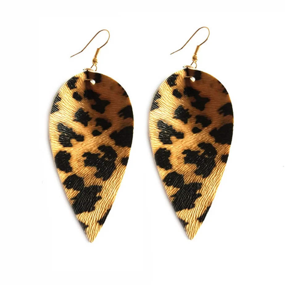 Лидер продаж классические серьги из искусственной кожи с леопардовым
