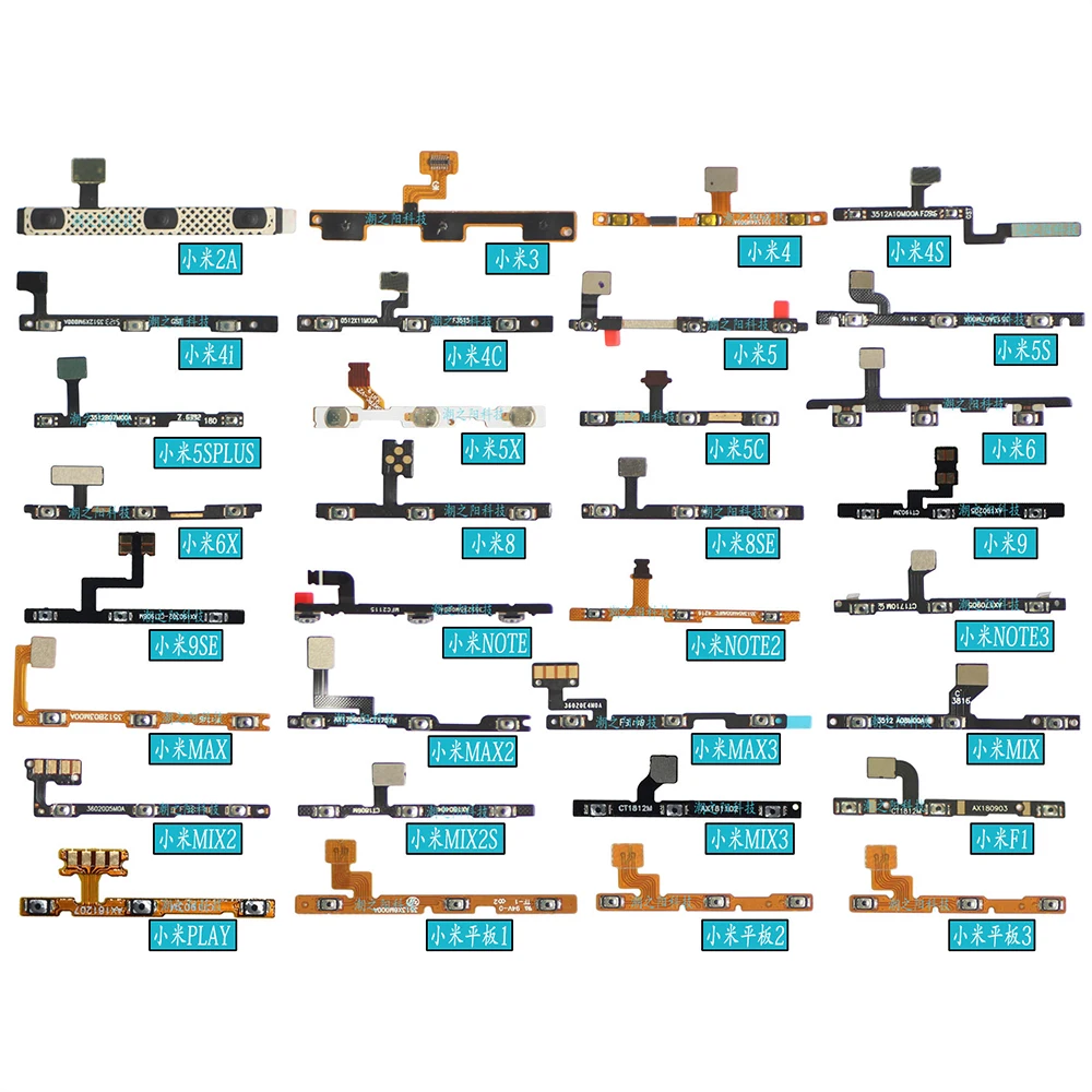 

For XiaoMi Mi 6 5 5C 5S Plus 4 4C 4i 4S Mix 2S Max 3 2 Power On Off Button Volume Switch Key Flex Cable Repair Parts