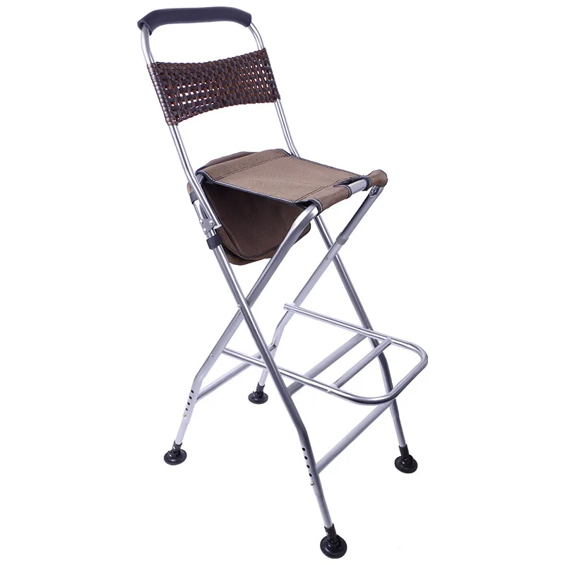 

Lightweight travel stainless steel high-foot bridge fishing chair Folding portable multi-function Taiwan fishing fishing chair
