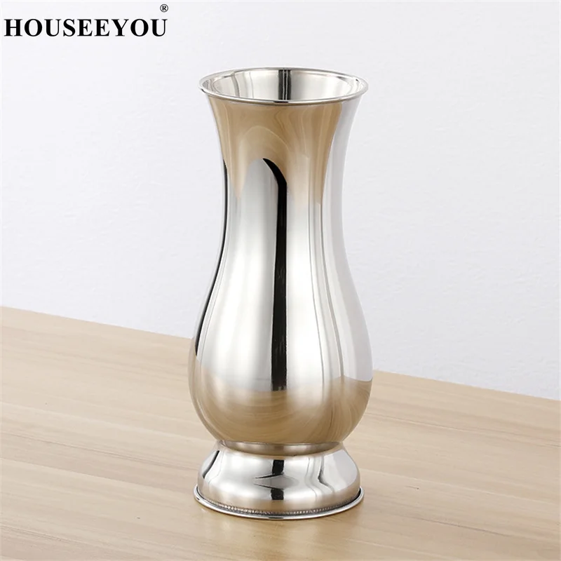 Современная мода серебряное и золотое покрытие настольные вазы украшения