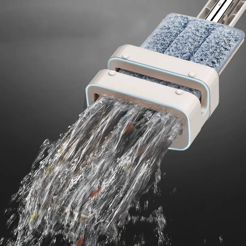 Двойной скребок волшебная Швабра для дома и кухни вращающиеся плоские швабры