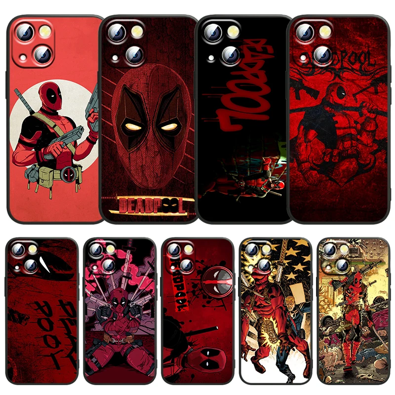 

Hot Marvel Deadpool Art For Apple iPhone 13 12 11 SE XS XR X 7 8 mini Plus Pro MAX 2020 Black Soft Phone Case Funda Capa