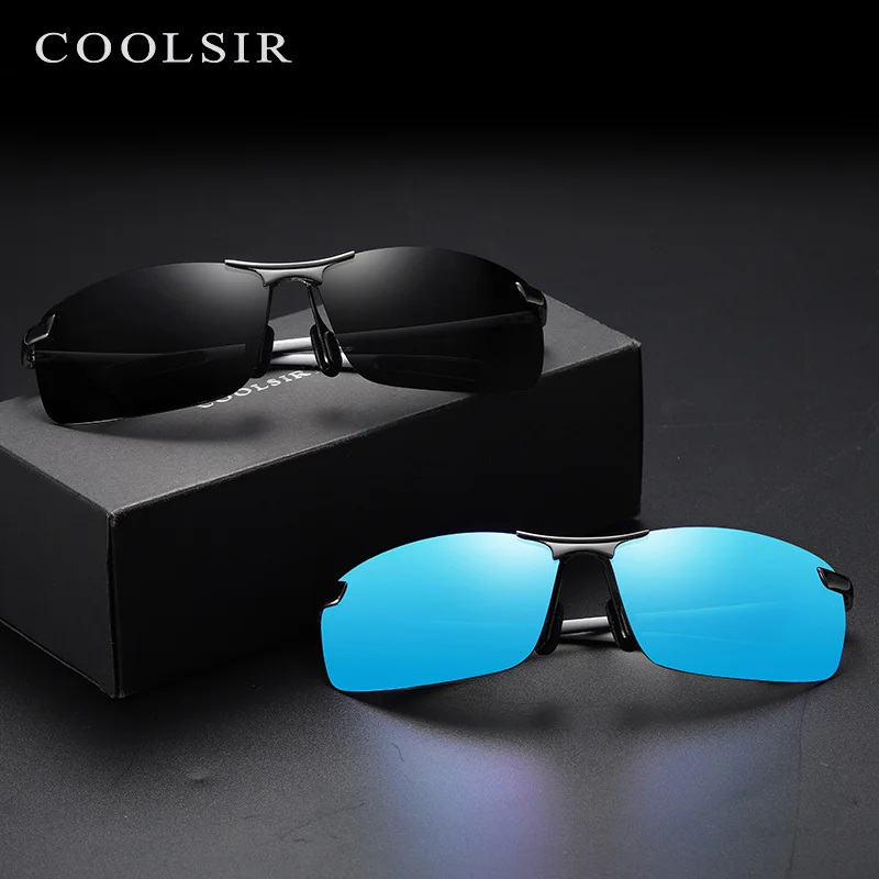 Coolsir бренд Для мужчин солнцезащитные очки 6115 половинной оправой оправа