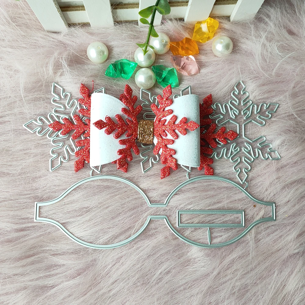 

New Christmas snowflake Bow metal cutting die mould scrapbook decoration embossed photo album decoration card making DIY handicr