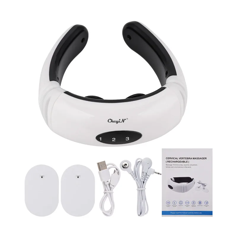 

CkeyiN 3D Electric Neck Massager Deep Tissue Massage Trigger Neck with Electronic Pads Neck Massage Equipment 2 Electrode Pads