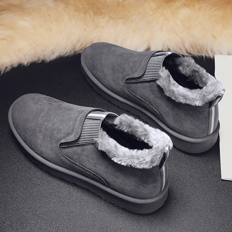 

Men Ankle Boots Fur Keep Warm Men Snow Boots Winter Shoes Comfortable Sneakers Outdoor Casual Trainers Footwear Botas Hombre