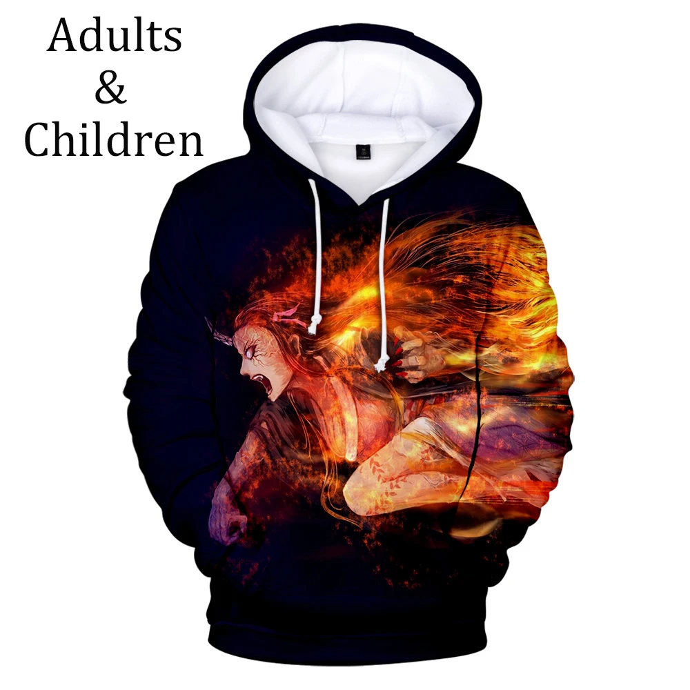 Комикс с 3D принтом толстовки капюшоном для мужчин и женщин рассеканием демонов
