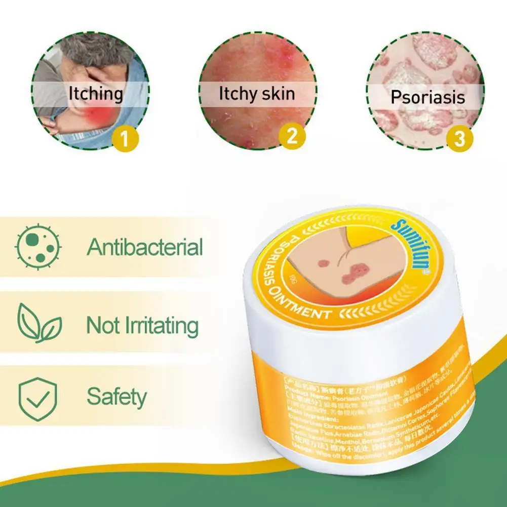 

1Pcs Psoriasis Eczma Cream Skin Antibacterial Ointment Massage For All Of Problems Treatment Works Skin Ointment Kinds Perf T4S9