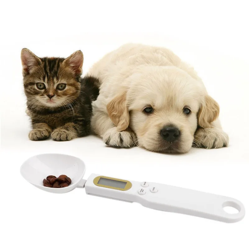 

500g/0.1g Multifunctionl Spoon Measuring Scoop Cup LED Display Pet Food Scale Cup Feeding Bowl Kitchen Scale Pet New