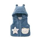 PurebornДетский жилет; Флисовая куртка без рукавов для малышей; Детская куртка с изображением мишки из мультфильма; Стеганая зимняя одежда