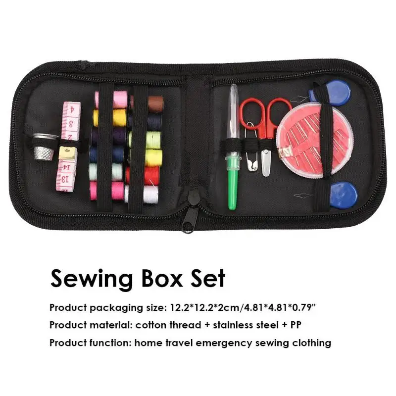 27-282pcs/set Portable Travel Sewing Box Kit Sewing Thread Stitches Knitting Needles Tools Cloth Buttons Craft Scissor Mom Gifts - Цвет: 29pcs