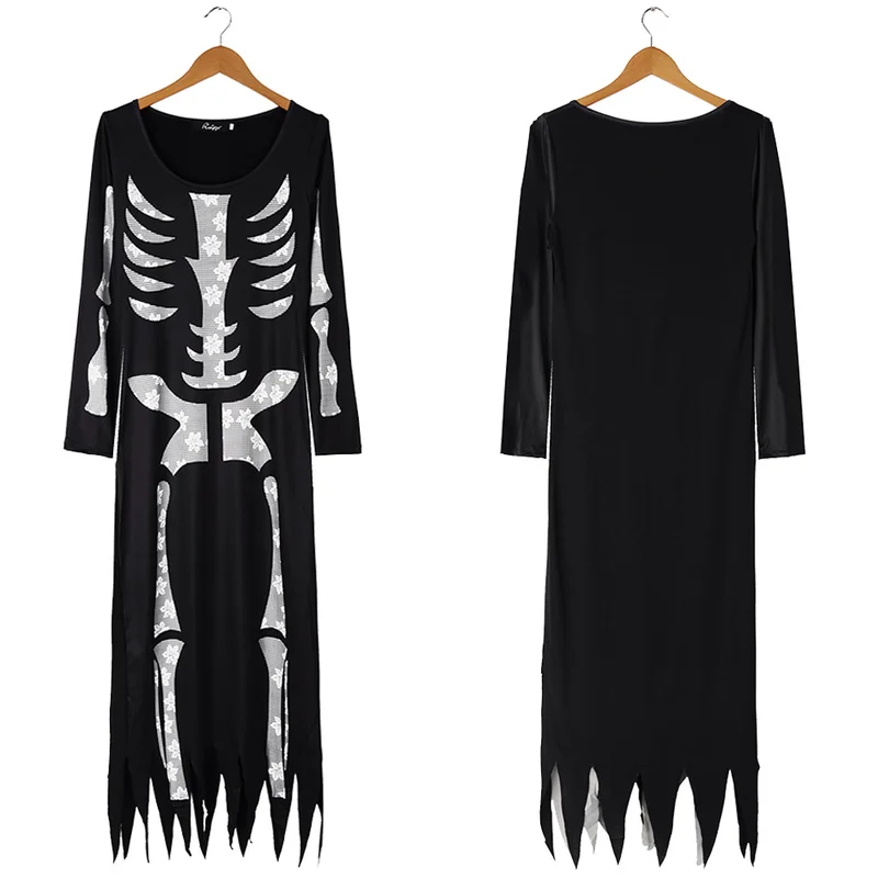 Европейские и технические костюмы на Хэллоуин с ужасами скелетом сочетающимися