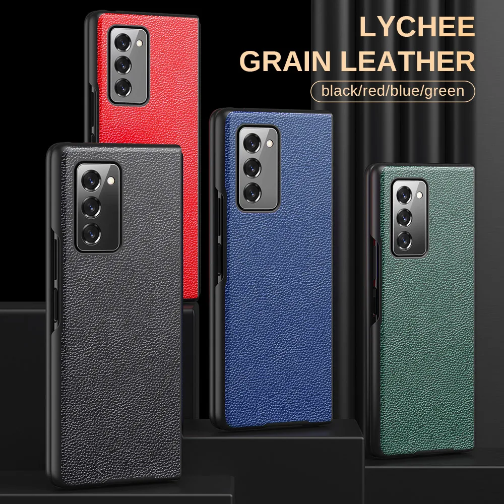 

Чехол-накладка для Samsung Galaxy Z Fold 2 5G, кожа, складной, противоударный