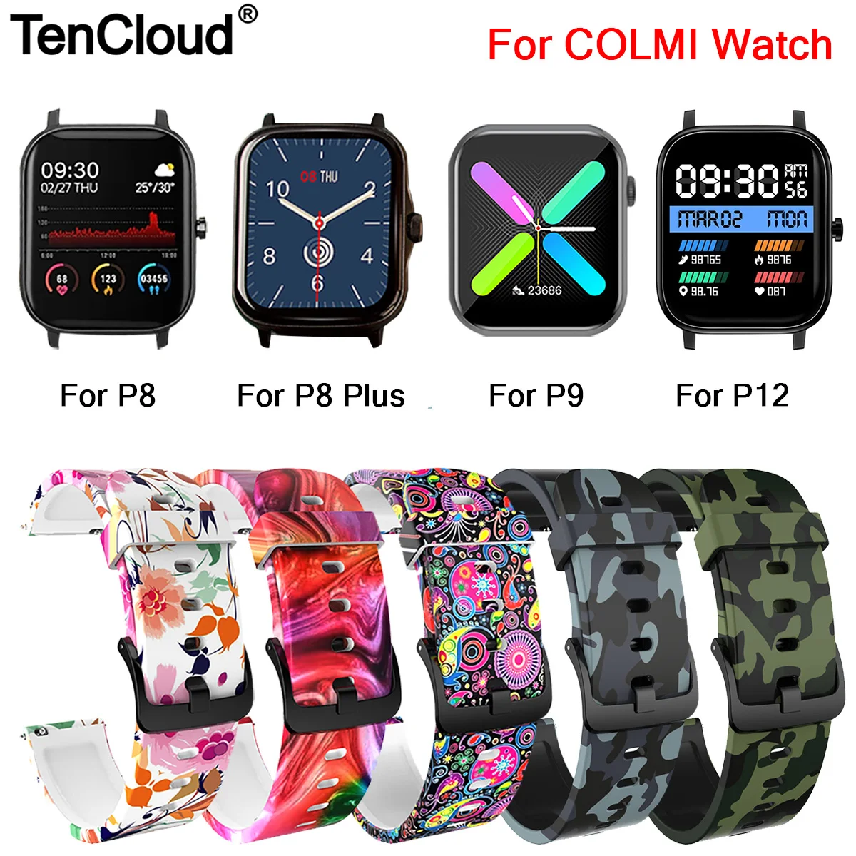 

Replacement Watch Band For COLMI P28 P8 Plus Pro Mix Wrist Strap For COLMI P12 P10 P9 V31 V23 Pro Bracelet Camouflage Wristband