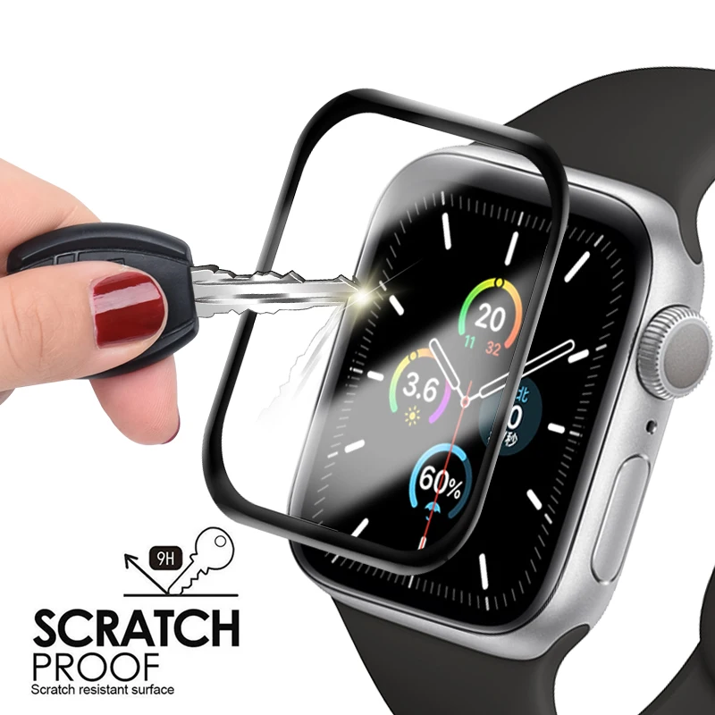 

Изогнутое закаленное стекло для Apple Watch, защита экрана серии 5 6 44 мм 40 мм, полное покрытие, переднее стекло для Apple iWatch 6 44 мм 40 мм