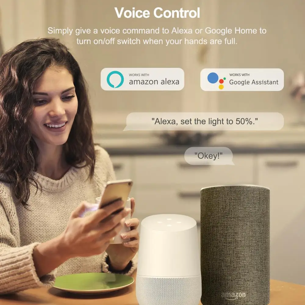 Умный Wi Fi диммер настенный выключатель с нулевым проводом 100 240 В совместим