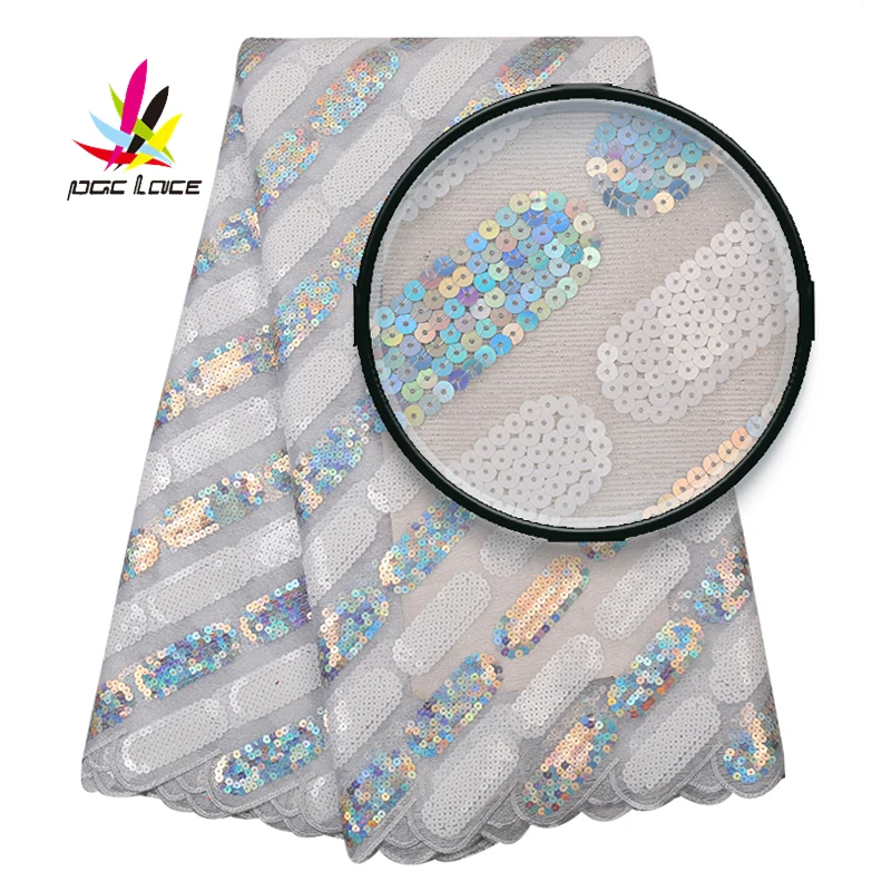 shining embroidered voile fabric material african print tulle sequin lace dry gold wedding latest 2019 XZ2858B | Дом и сад