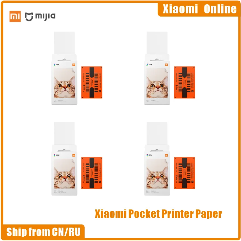Original Xiaomi Pocket Printer Paper ZINK Self-adhesive Photo Print Sheets For Xiaomi 3-inch Mini Pocket Photo Printer Only Pape