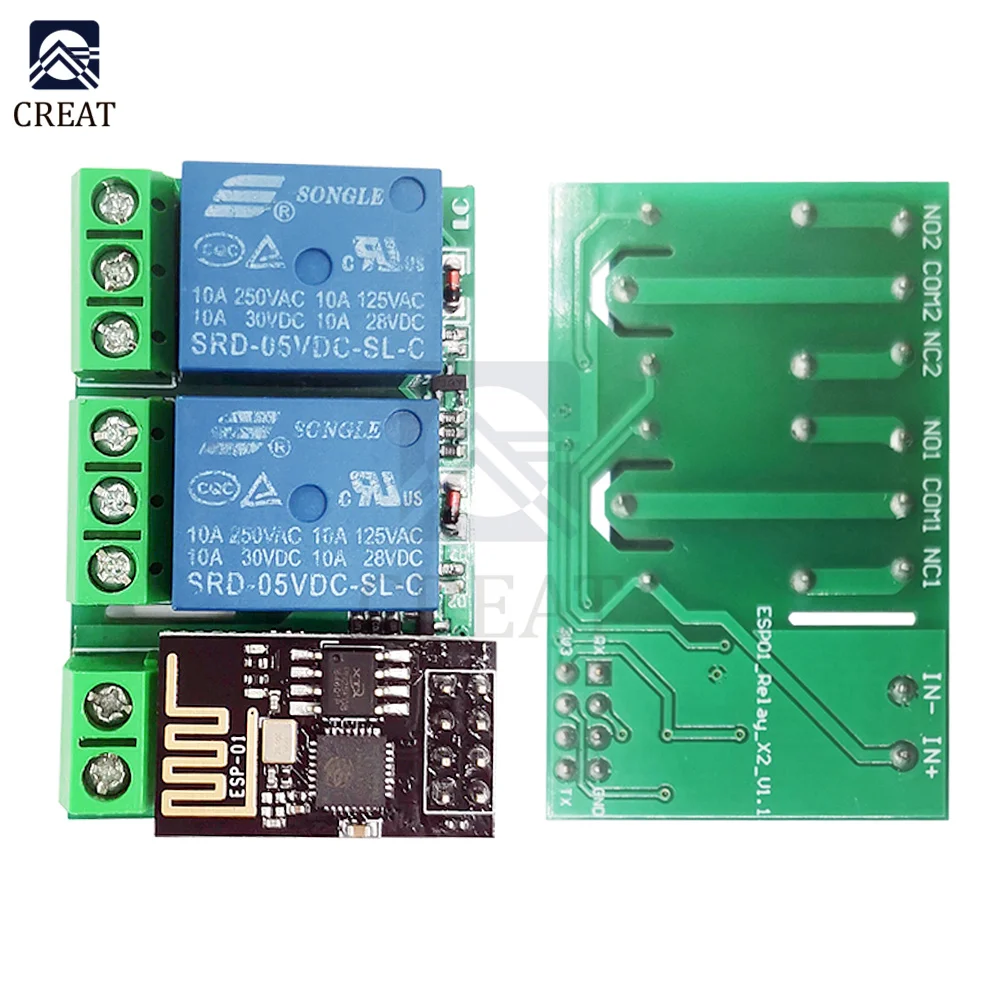 Двойной Wi-Fi реле канала ESP8266 модуль ESP-01/01S 5 в постоянного тока с кнопкой сброса
