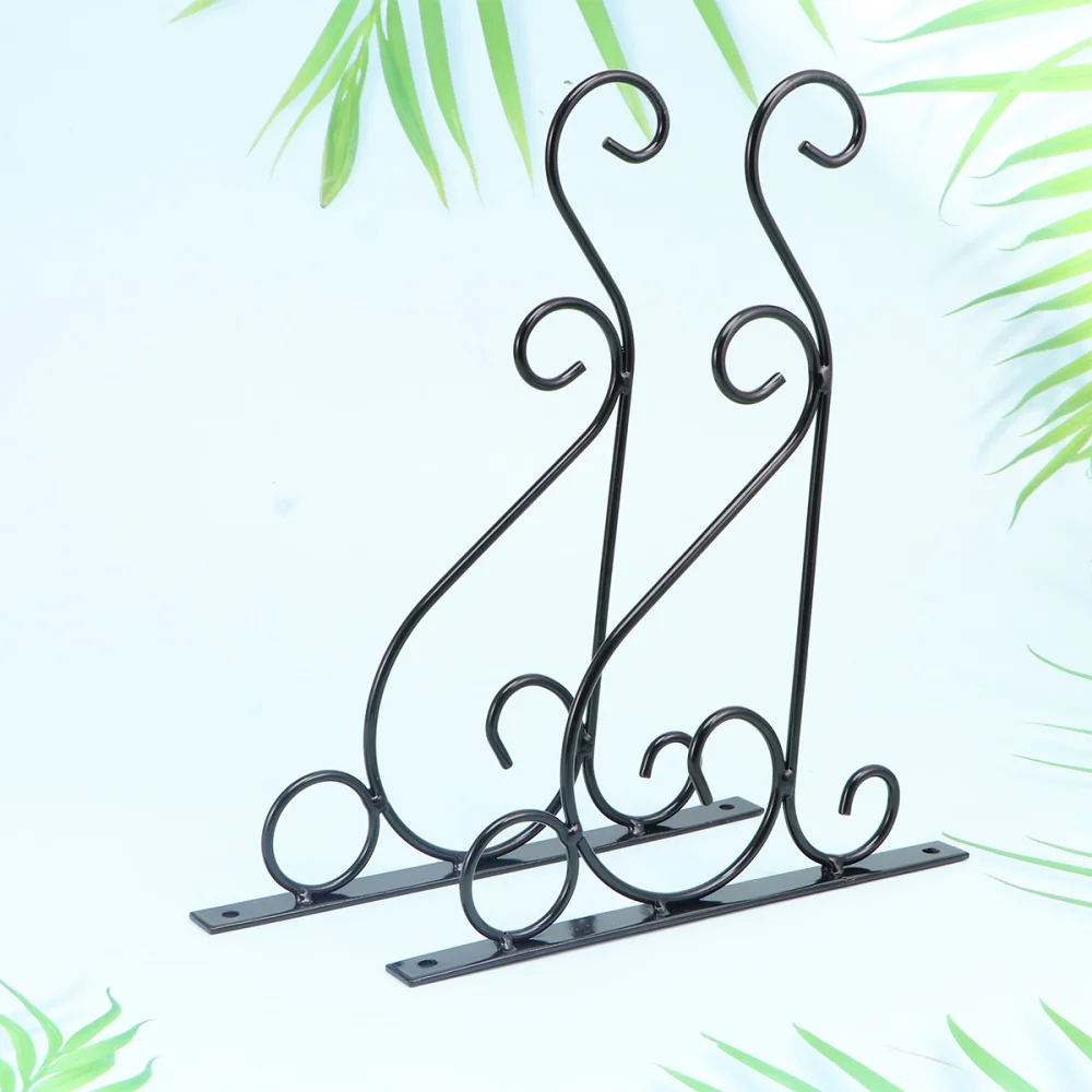 

2 Pcs Wrought Iron Flower Pot Rack Indoor Retro European Wall Hanging Flower Shelf Living Room Garden Balcony Bonsai Pot Rack St