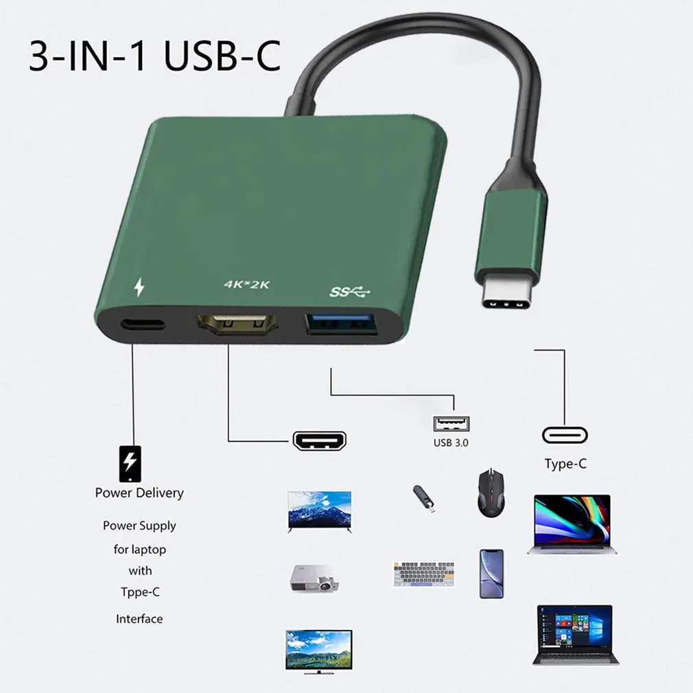 

USB-адаптер 3 в 1 для компьютера, 3,1-4K
