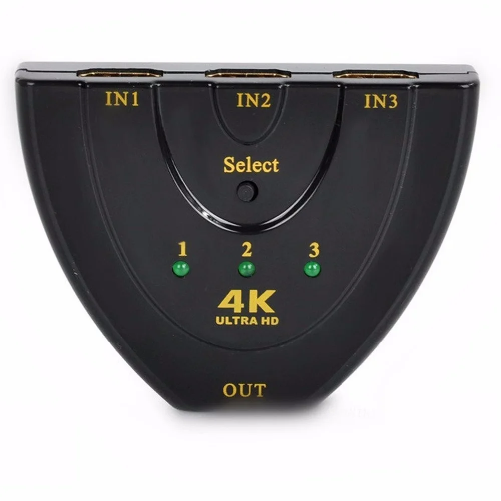 Коммутатор совместимый с HDMI 3 порта 4K * 2K разветвитель селектор 3x1 видео Ultra HD 1080P