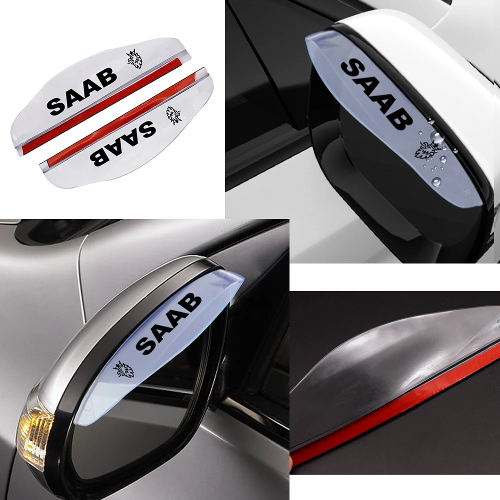 

1Pair Universal Rain Shield Car Styling Flexible Eyebrow Mirror Rainproof Blades Car Back Mirror Shield for SAAB 9-3 Sedans Etc.