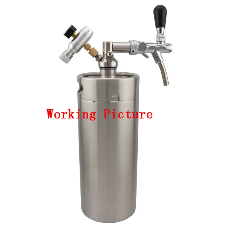 Dropshipping Flow Control Beer Faucet Mini Growler Dispenser Tap With Co2 Regulator Keg Charger for Homebrew 2L 4L 5L Beer Keg images - 6