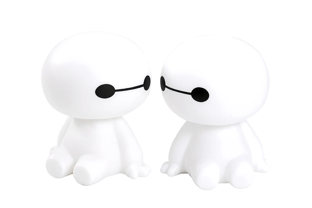 Мультипликационный пластиковый робот Baymax с качающейся головой, Автомобильные украшения, автомобильные интерьерные украшения, большие куклы героев, игрушки, орнамент, аксессуары
