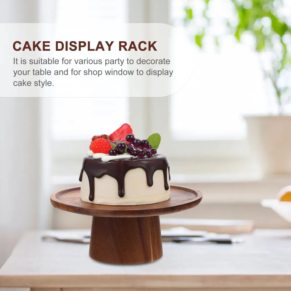 

1Pc Wooden Cake Cupcake Display Stand Dessert Holder Cake Storage Plate