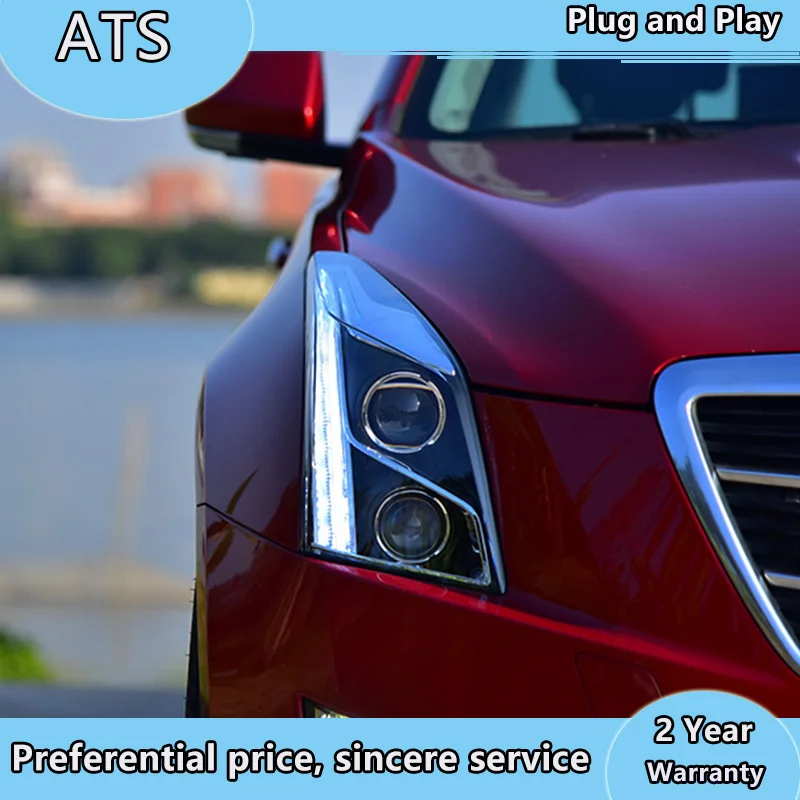 Светодиодные фары для Cadillac ATS 14-18 автомобильные все светодиодные DRL двойной луч H7