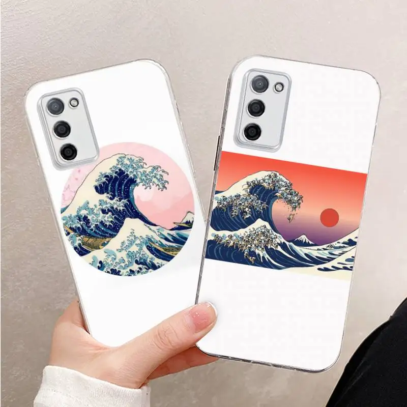 

The Great Wave off Kanagawa Phone Case Transparent For oppo R17 R15 R11 R9 F11 A32 A39 K7 K5 S X PRO PLUS moible bag