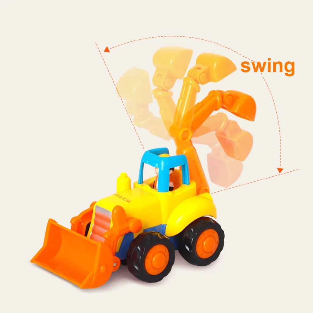4pcs Friction Powered Car Toys Push And Go Construction Vehicles Cars Child Birthday Surprises For 1-3 Year Old Kids #C |