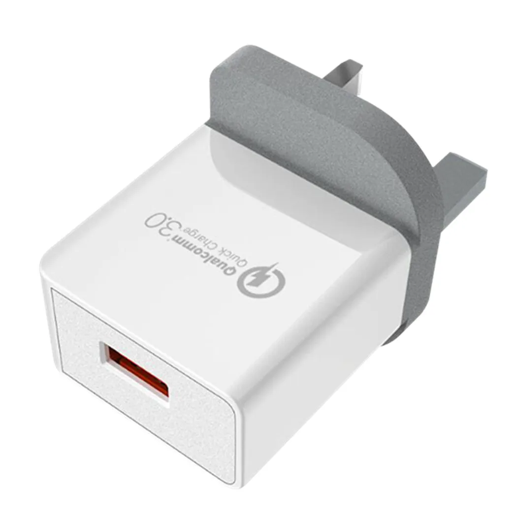 Штепсельная Вилка стандарта Великобритании конвертер для быстрой зарядки QC3.0