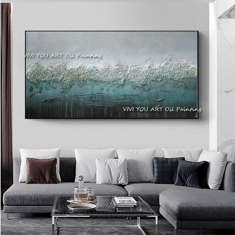 100% современная картина маслом ручной работы на холсте темного цвета Толстая