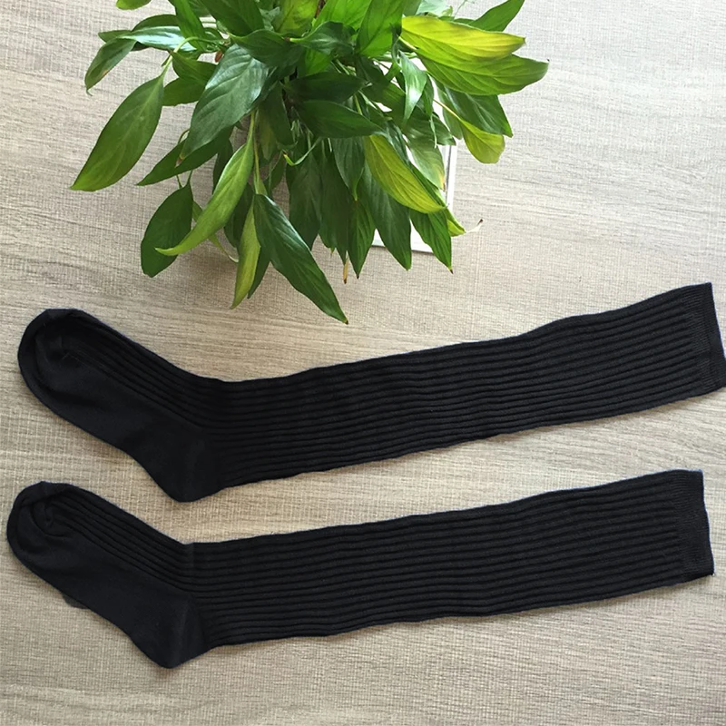 1 Pair Stockings Female Autumn Fashion Casual Thin section Stockings Solid Color Comfortable Knitted Over The Knee Stockings