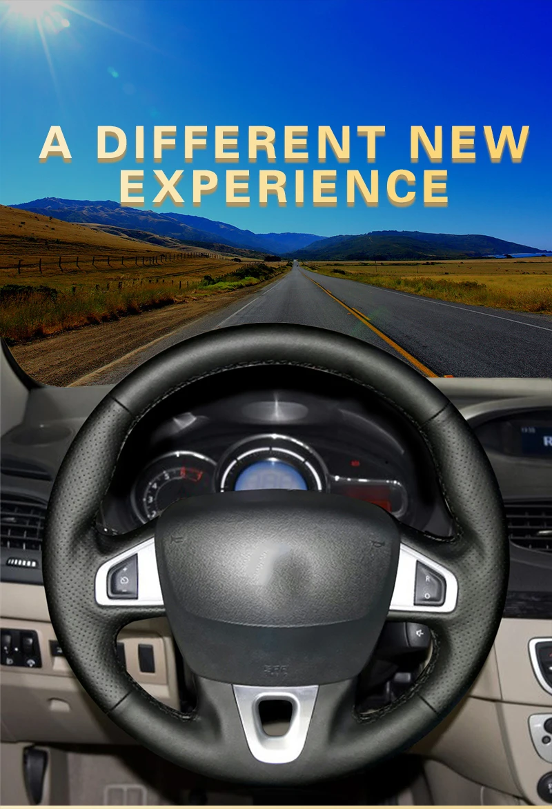Автомобильная оплетка на руле для Renault Megane 2008- Fluence(ZE) 2010- Kangoo- авточехлы Стайлинг