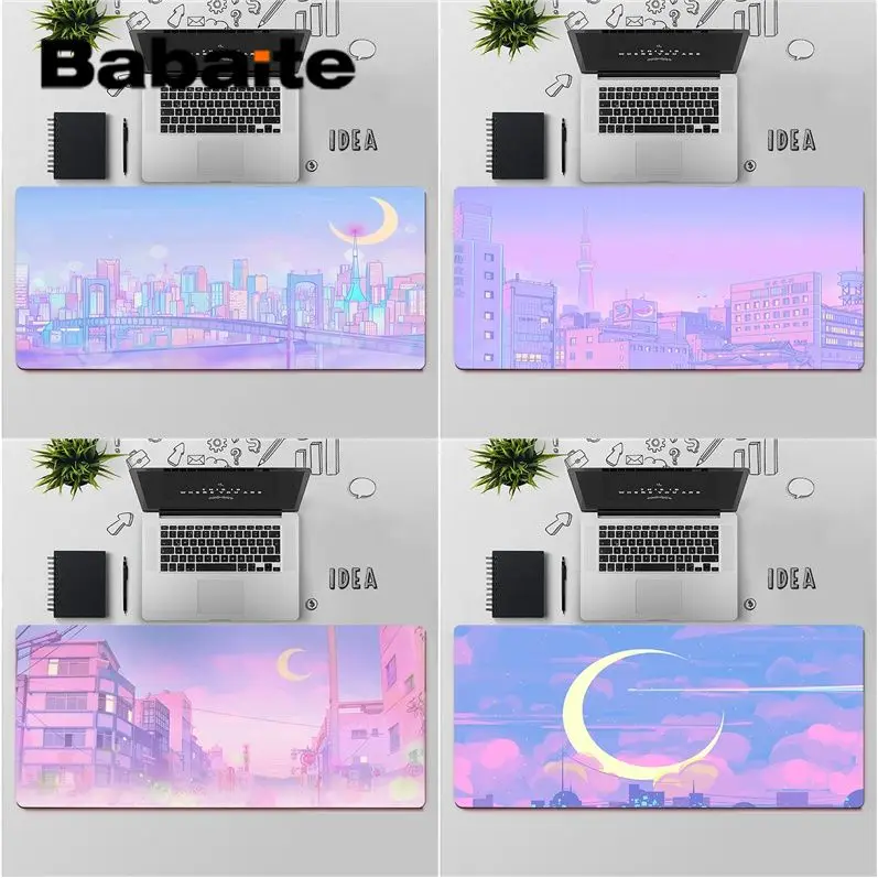 Babaite аниме Луна Пейзаж эстетика искусство индивидуальный игровой коврик для мыши