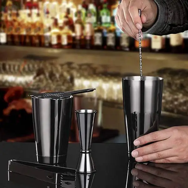 

Stainless Steel Boston Cocktail Shaker Bar Set Tools with 28Oz/20Oz Shaker Tins, Measuring Jigger, Mixing Spoon, Liquor Pourers,