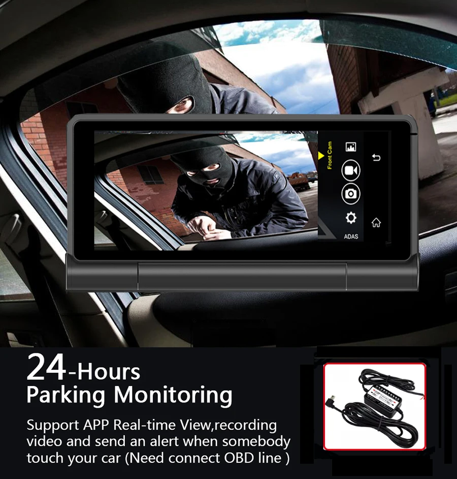 Автомобильный видеорегистратор Anfilite 4G 6 86 &quotAndroid ADAS Bluetooth Full HD 1080P с gps