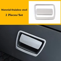 for buick regal 2017 2018 2019 stainless steel car copilot glove box handle bowl frame cover trim car styling accessories 2pcs