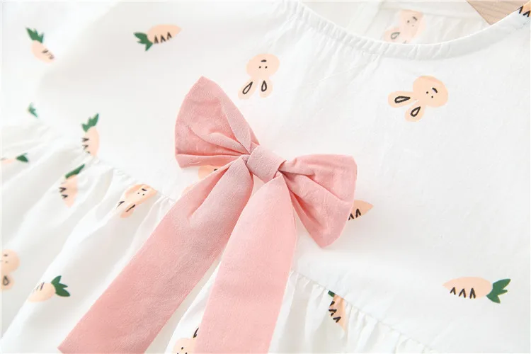 

2021 New College Style Newborn Baby Clothes Sleeveless Princess Dress For Children Bowknot Kids Summer Dress Baby Girl Dress