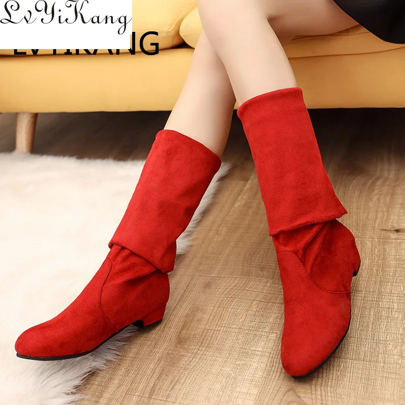 2019 ботинки с зауженным мысом пикантные сапоги высотой до бедра Замшевые