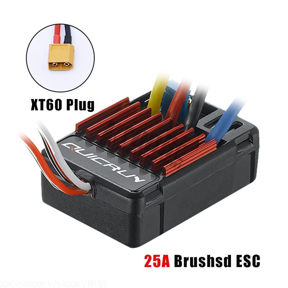 Hobbywing QuicRun 1625 25A матовый ESC для 1/16 1/18 матовый регулятор скорости - Цвет: XT60 plugs