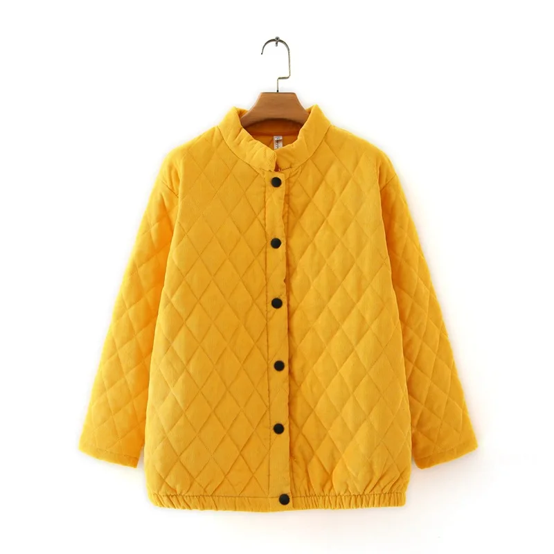 

2020 Autumn Women Solid Oversize Thin Parkas Corduroy Jacket Long Sleeve Female Black Padded Overcoat